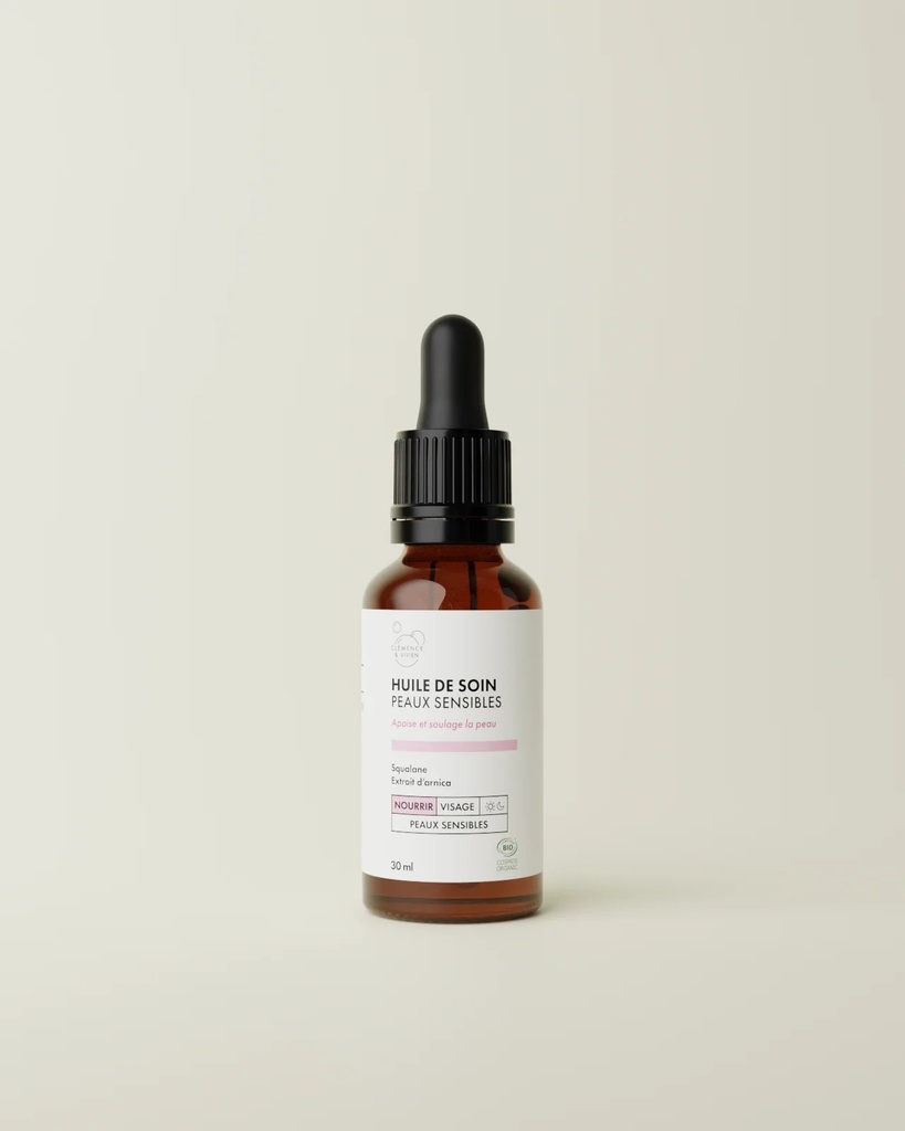 [CLE-6PEAUXSENSIBLES] CLÉMENCE ET VIVIEN || Huile de Soin Peaux Sensibles – 30 ml