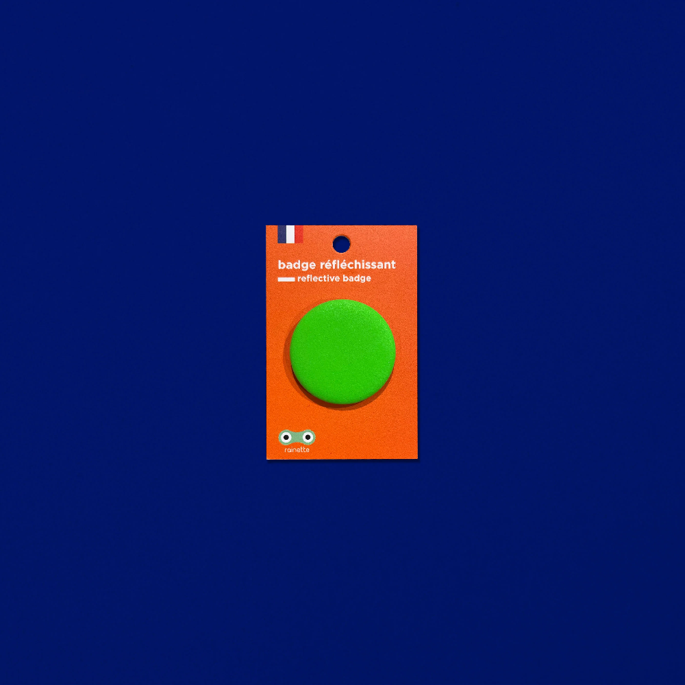 [RAI-BADG-POM-PT] Rainette | Petit badge réfléchissant | Vert Pomme