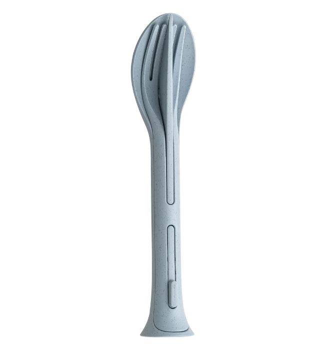 [KOZ-4036716] Koziol |  Set de couverts 3 pièces KLIKK POCKET - Organic Bleu