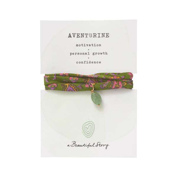 [ABS-TZ31001] A Beautiful Story || Bracelet Sari Wrap Aventurine – Vert