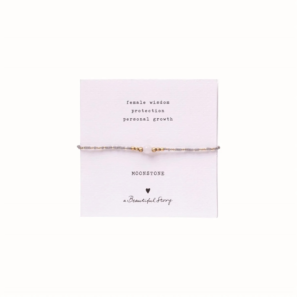 [ABS-BL23320] A Beautiful Story || Bracelet Iris Card Pierre de Lune – Or