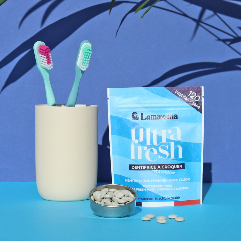 [LMZ-A3C1B00] LAMAZUNA || Dentifrice à croquer BIO menthe et fluor Ultra Fresh