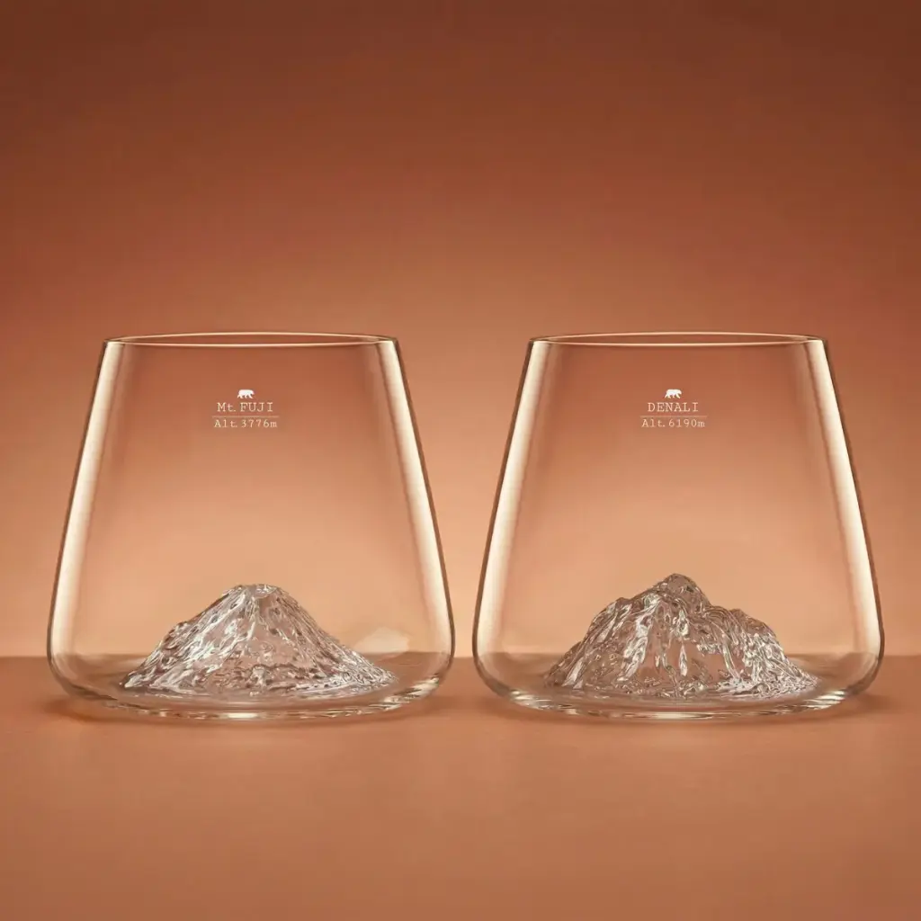 [AMA-TOPO-FD] ALASKAN MAKER || Set de 2 verres Topographic Mont Fuji & Denali Alaska