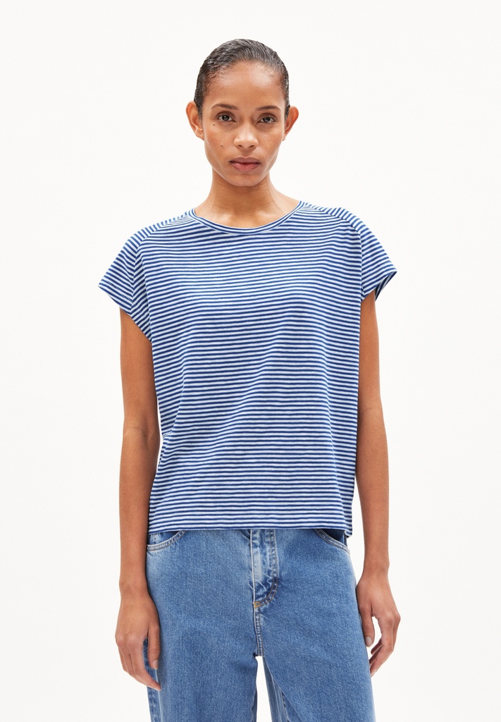 Armedangels | T-Shirt Onelia Lovely stripes - Dynamo blue-oatmilk