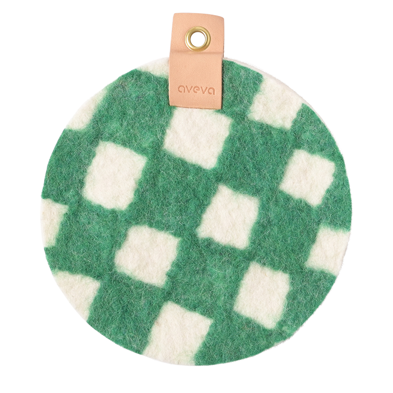 [AVE-2408] AVEVA DESIGN || Dessous De Plat Rond – Checked Green 