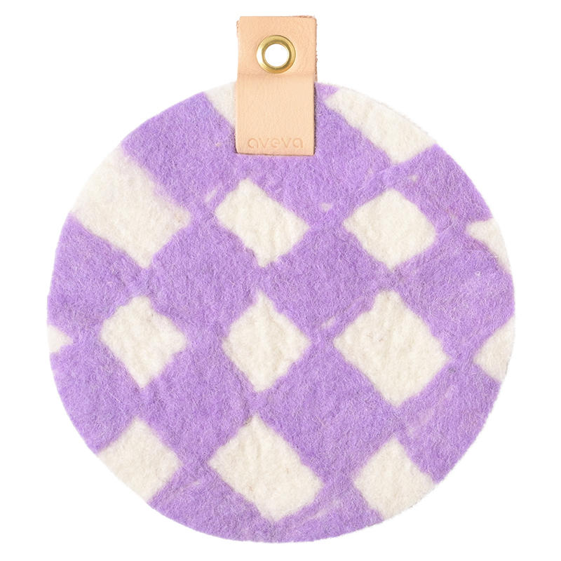 [AVE-2410] AVEVA DESIGN || Dessous De Plat Rond – Checked Lilac 