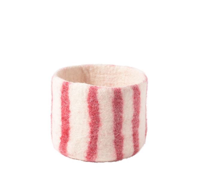 [AVE-2382] Aveva Design | Cache pot en laine bouillie - Thick Stripes - Red