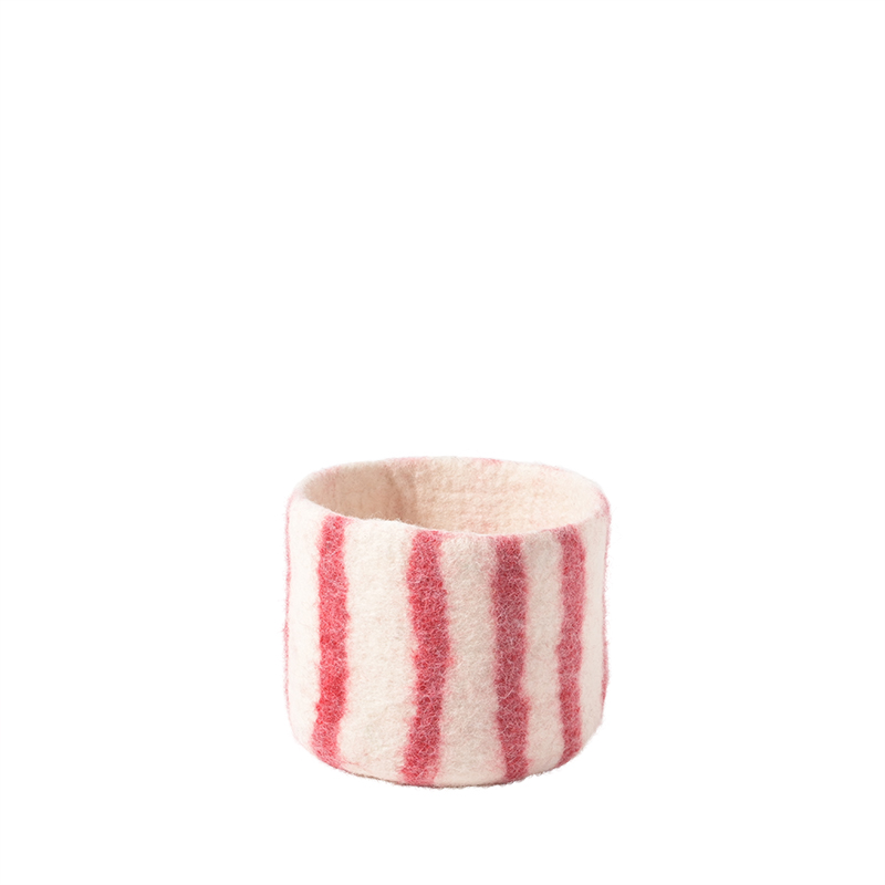 [AVE-2382] Aveva Design | Cache pot en laine bouillie - Thick Stripes - Red