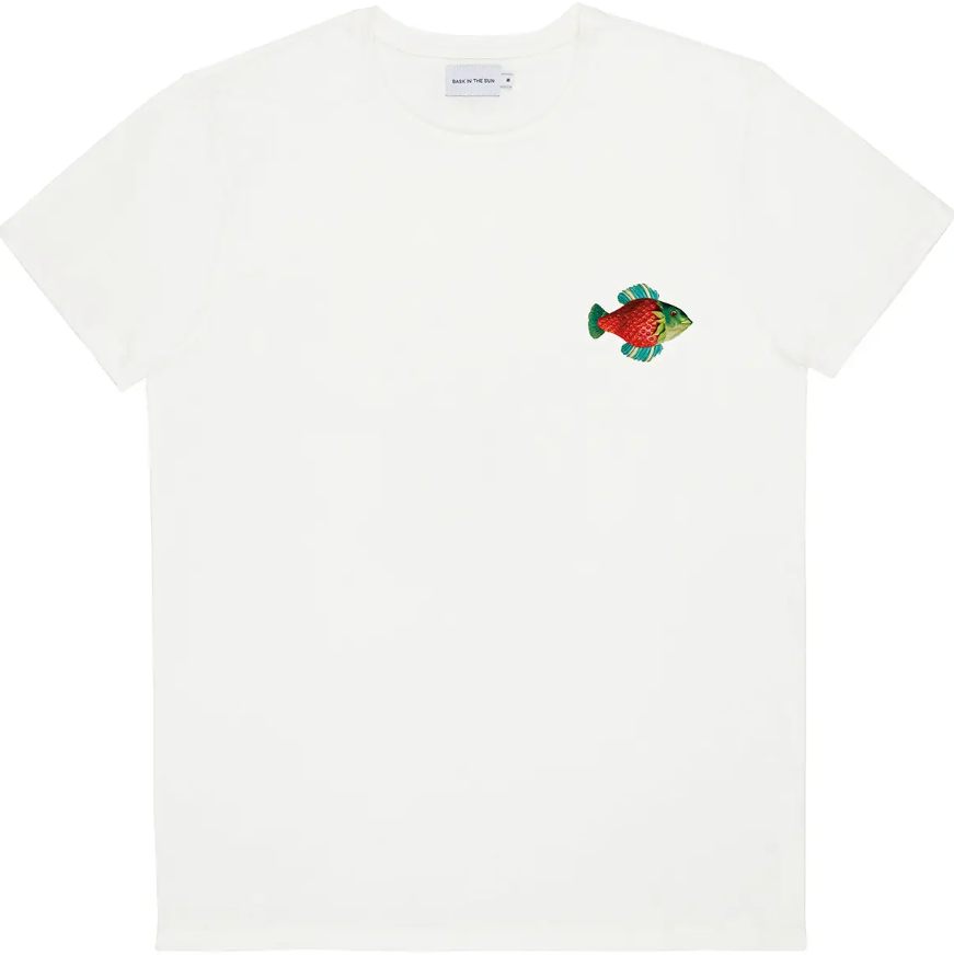 BASK IN THE SUN | natural STRAWBERRY FISH tee