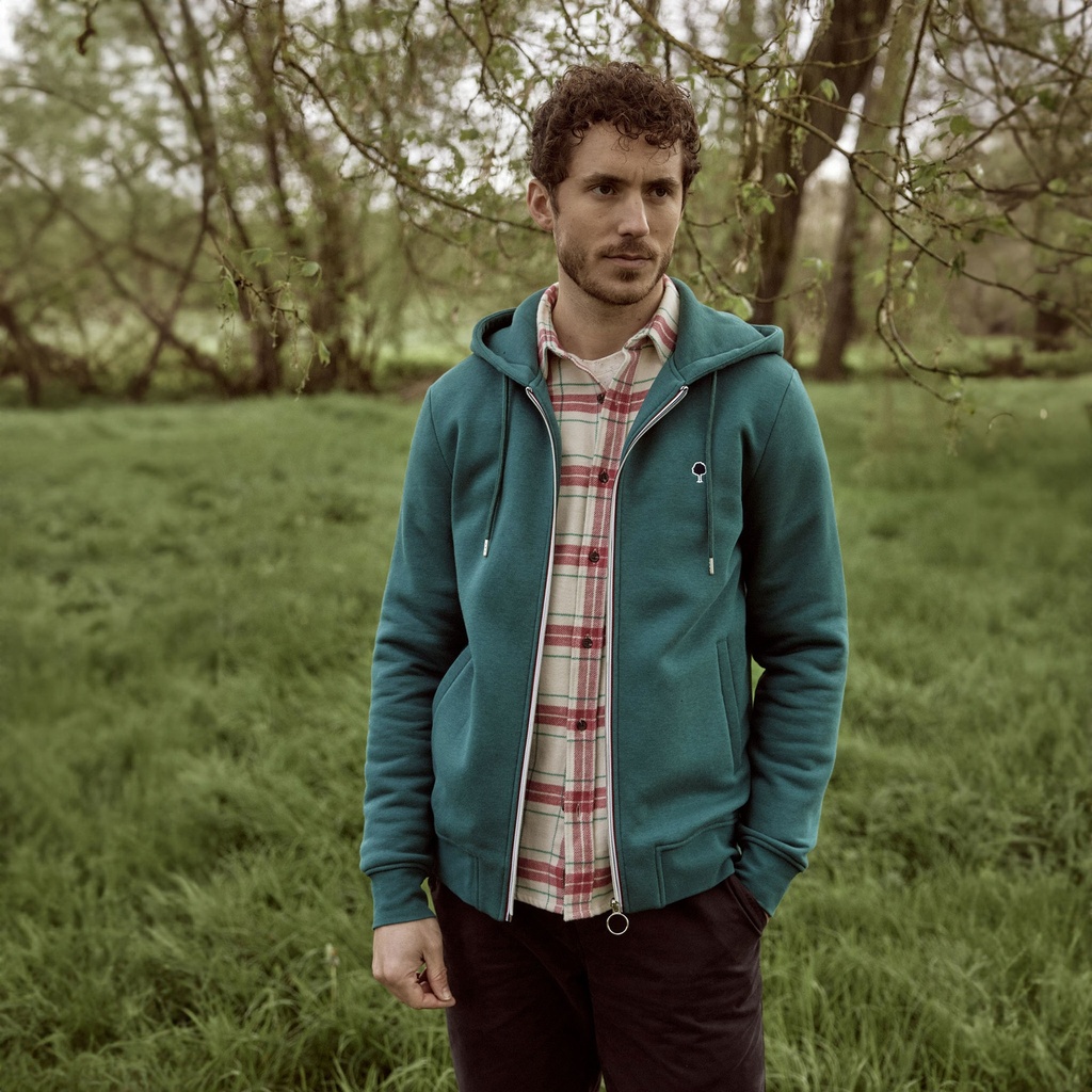 FAGUO | Sweatshirt Mesnil en coton - bleu/vert