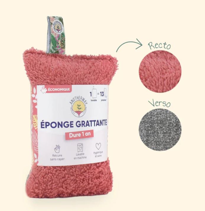 [MBW-EPONGEGRATT-COR] Another Way | Éponge Lavable et Grattante - Corail