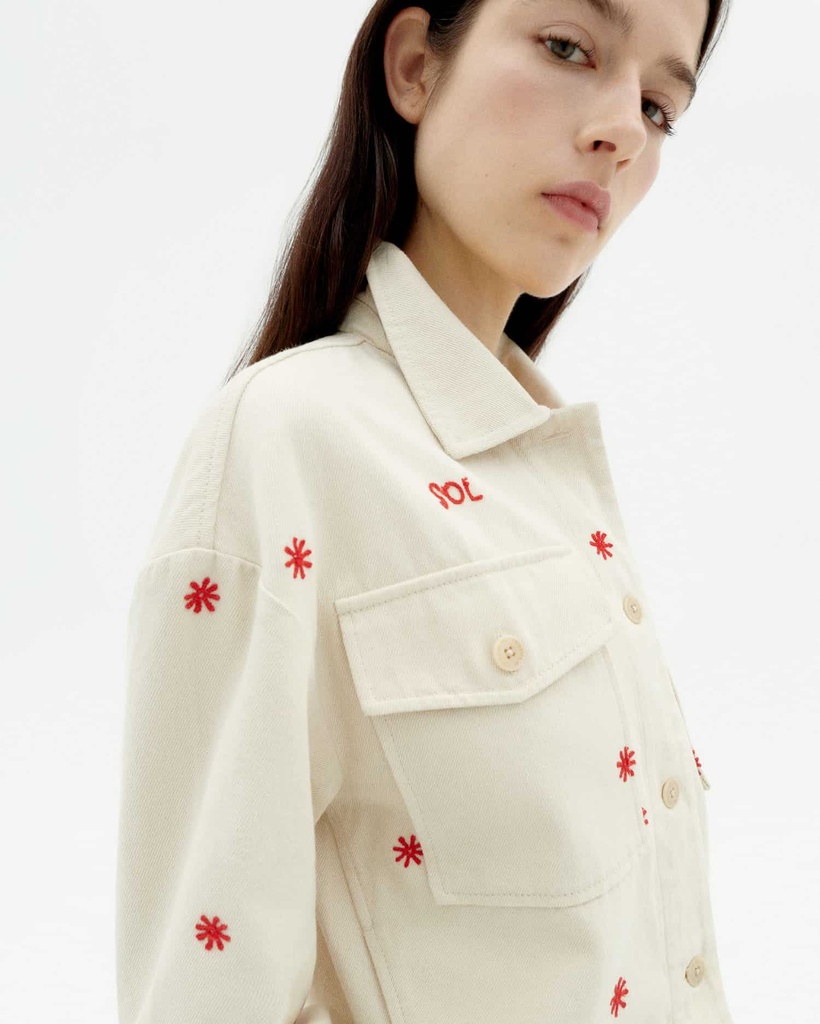 THINKING MU | Veste Sol Chain Frans - Femme - Ecru