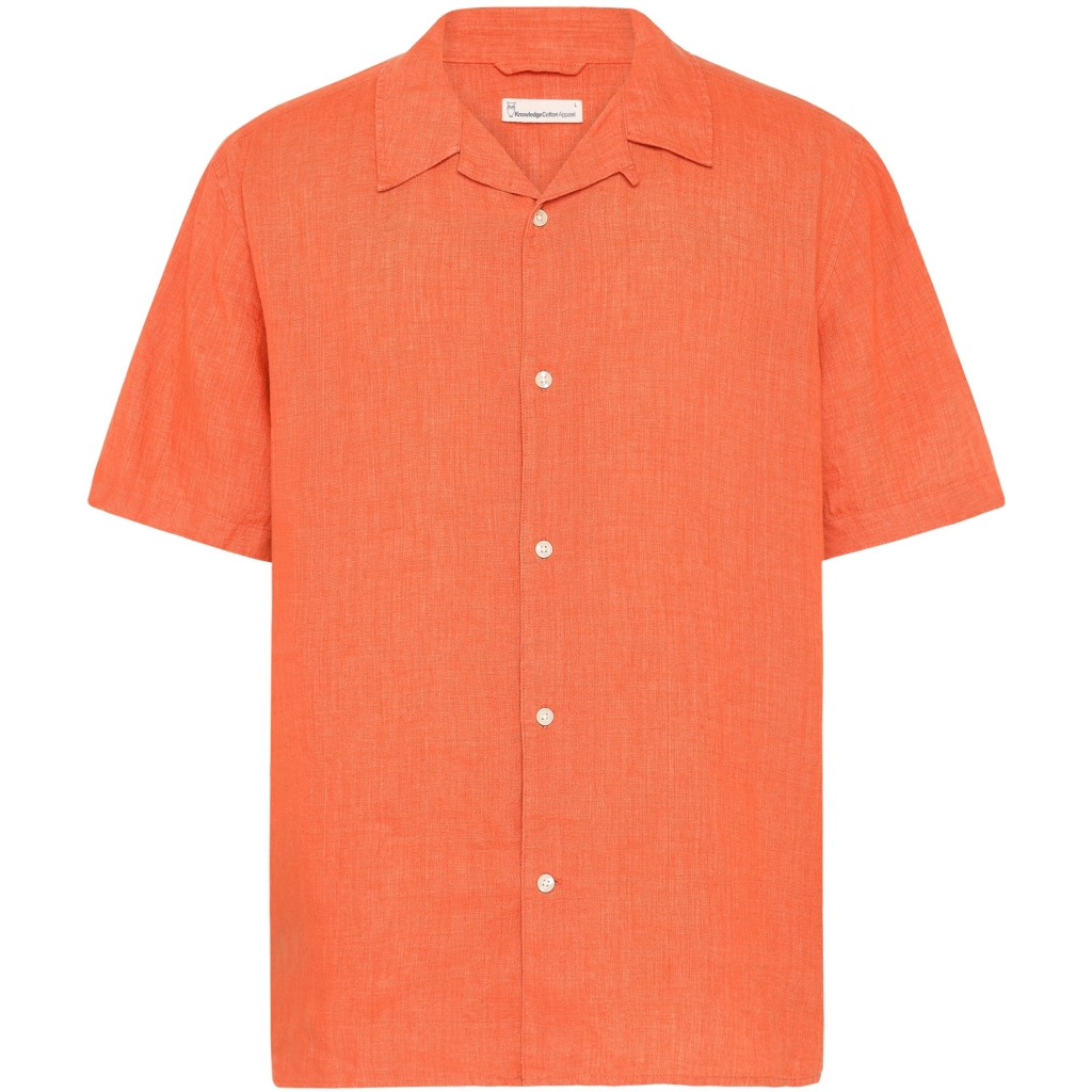 Knowledge Cotton Apparel | Chemise manches courtes en lin - Langoustino