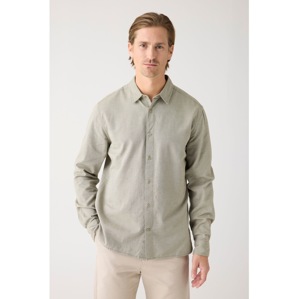 KNOWLEDGE | Chemise en coton biologique - Olive