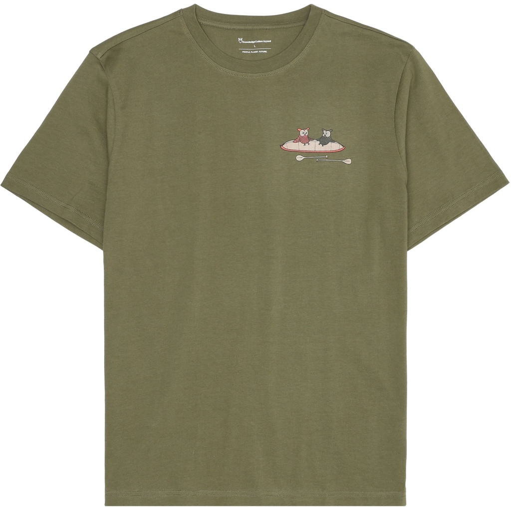Knowledge Cotton Apparel | T-shirt imprimé - Burned Olive