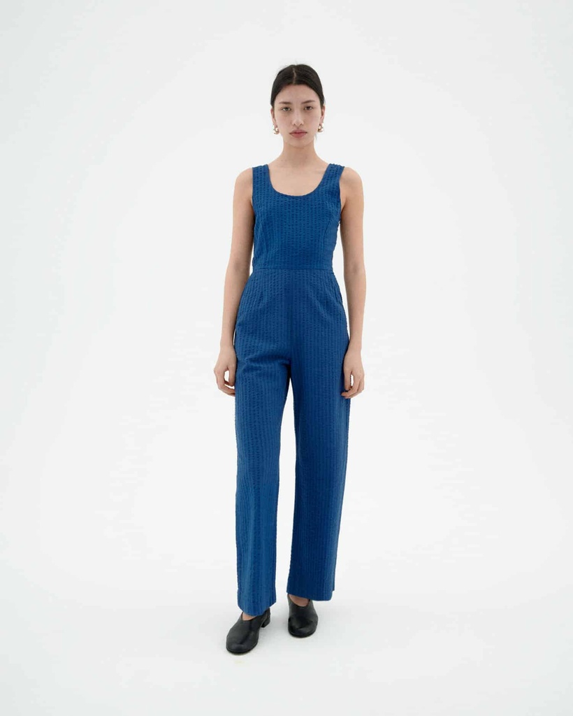 THINKING MU | Combinaison Raflesia Cobalt Seersucker - Blue