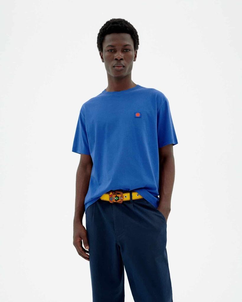 THINKING MU | T-shirt Sol Contrast Indigo - Blue