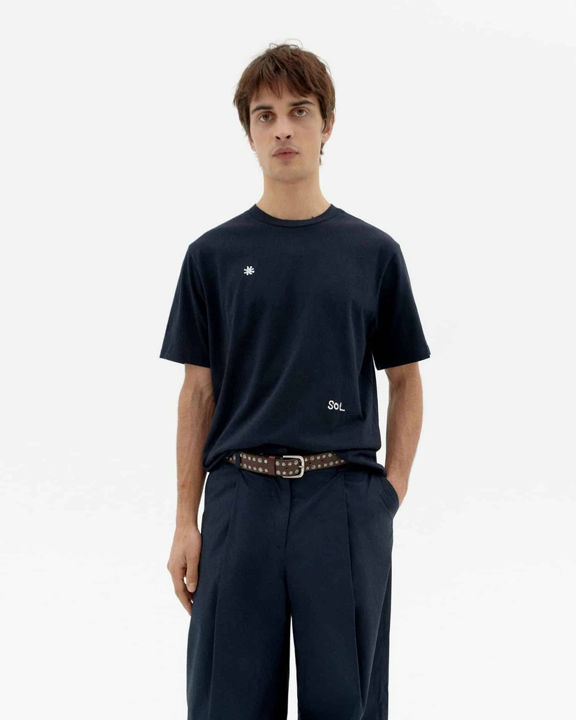 THINKING MU | T-shirt Navy Zach - Blue
