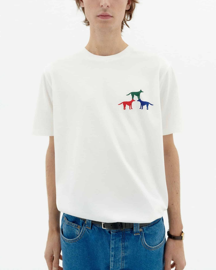 THINKING MU | T-shirt Perritos Zach - White