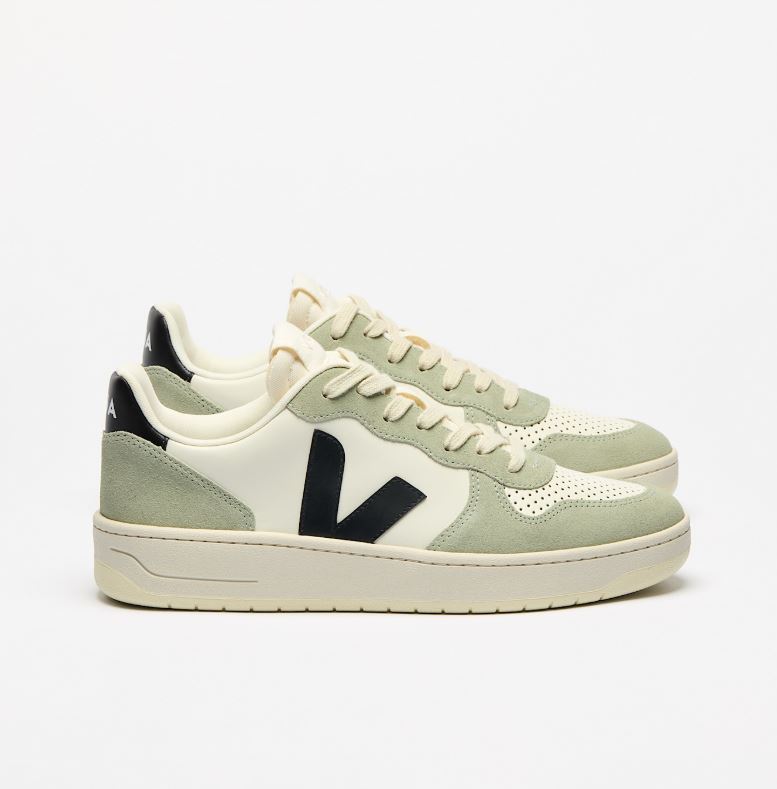 VEJA | Baskets V-10 Leather Pure Black Clay - Femme