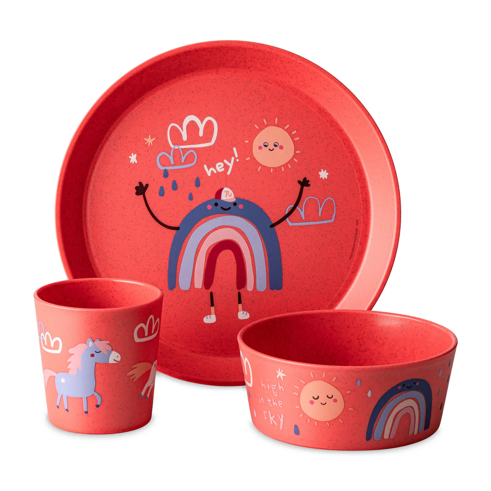 [KOZ-8337745] Koziol || Set petite assiette + bol + gobelet – Rouge Dreams