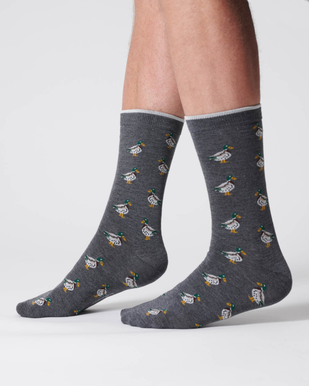 [BTR-TA499C-DARK-GREY-MARL-7-11] THOUGHT | Chaussettes homme Duck - Dark grey marl