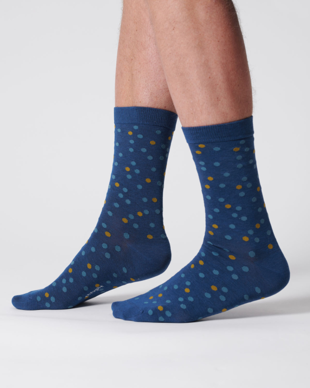 [BTR-TA500C-MINERAL-BLUE-7-11] THOUGHT | Chaussettes homme Dotty - Mineral blue