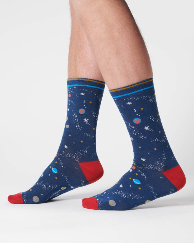[BTR-TA502C-MINERAL-BLUE-7-11] THOUGHT | Chaussettes homme Galaxy - Mineral blue