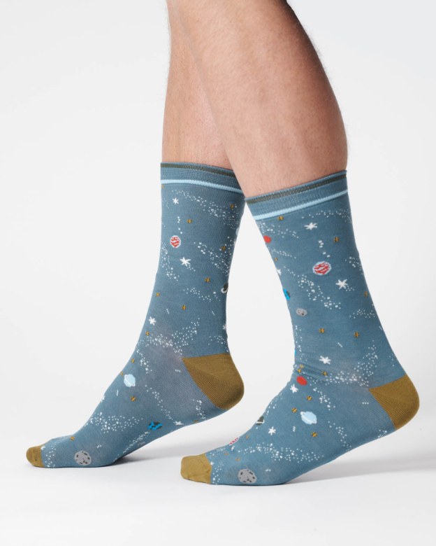 [BTR-TA502C-MISTY-BLUE-7-11] THOUGHT | Chaussettes homme Galaxy - Misty blue