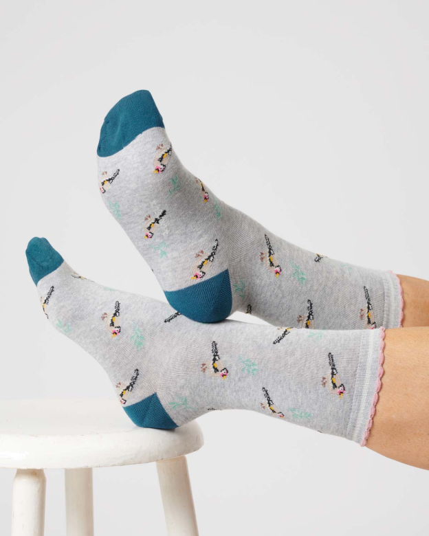 [BTR-TA459C-GREY-MARL- 4-7] THOUGHT | Chaussettes femme Bird - Grey marl