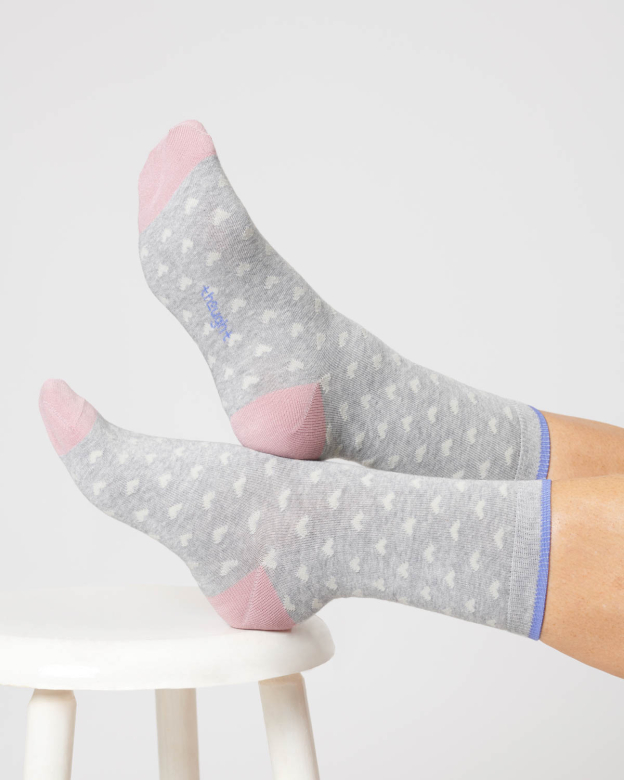 [BTR-TA570C-GREY-MARL- 4-7] THOUGHT | Chaussettes femme Heart Spot - Grey marl