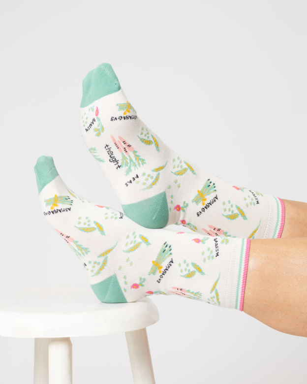 [BTR-TA573C-STONE-WHITE- 4-7] THOUGHT | Chaussettes femme Vegetable - Stone white