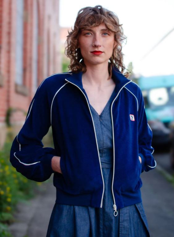 MADEMOISELLE YEYE | Veste Retro Rally College - Blue