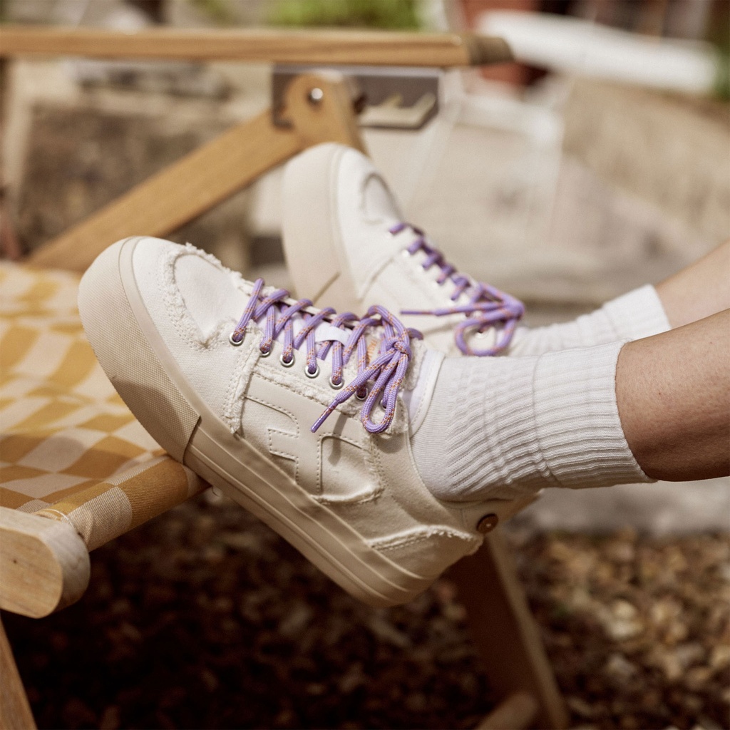 FAGUO | Tennis compensée Walnut Platform - White