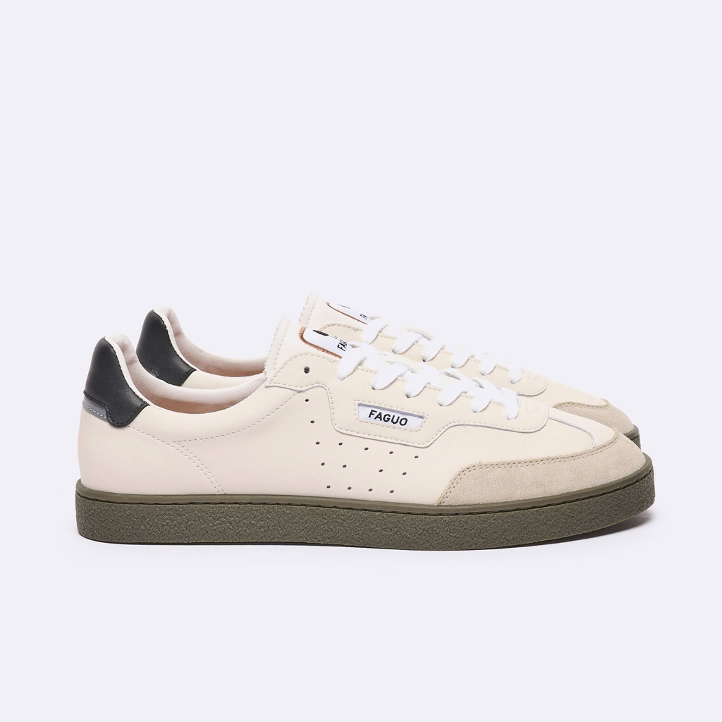FAGUO || Baskets Lumbo Leather Suede – Écru