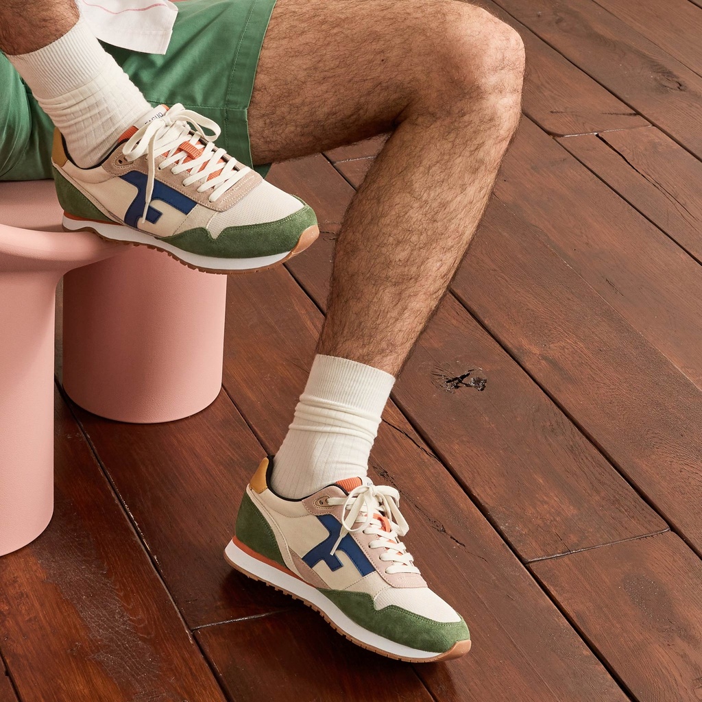 FAGUO | Basket Elm  Suede - Ecru et kaki