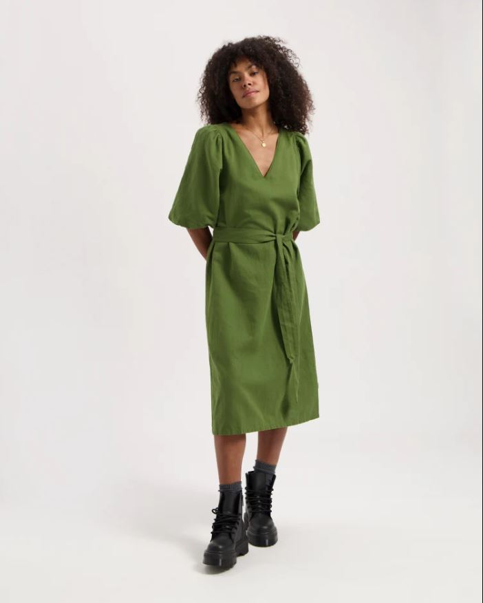 Kuyichi | Robe May en lin et coton biologique - Green