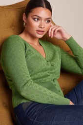 KING LOUIE | Cardigan ajouré motif cœur - Jade green