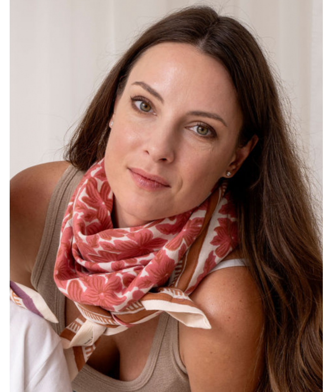 [BIN-FL_MAN_ROS] Bindi Atelier |  Grand foulard Indien - Manoa Rosa