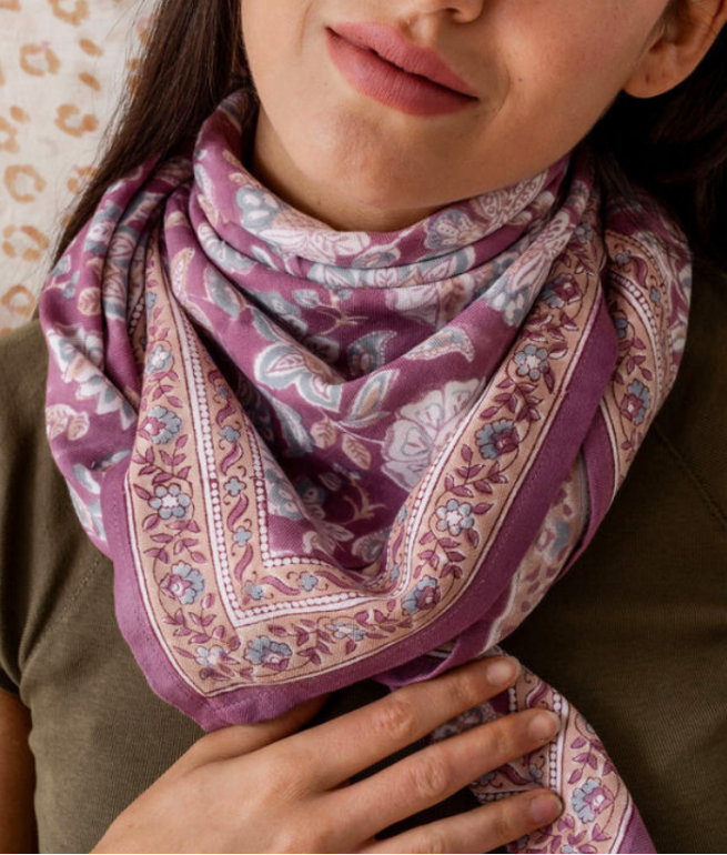 [BIN-FL_MAT_SUR] Bindi Atelier | Grand foulard Indien - Matira Sureau