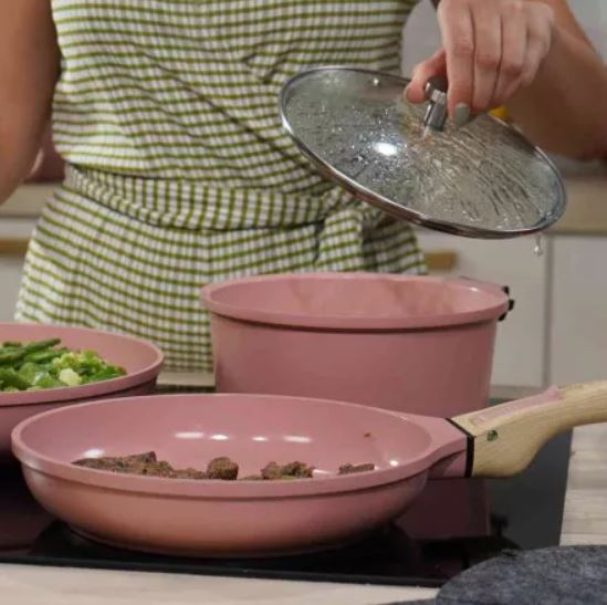 [COO-MJAS20RO] Cookut | Casserole poignée amovible 20 cm - Guimauve