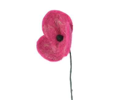 [AVE-2670] Aveva Design | Fleur en Laine éternelle - Coquelicot - Fushsia/Berry