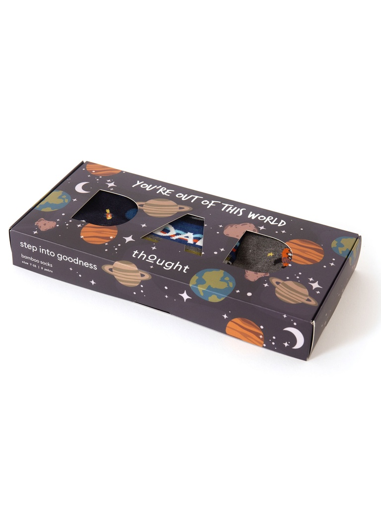 [BTR-W25M-TA738B-Navy Blue/Blue/Grey-7-11] THOUGHT | Coffrets de 3 chaussettes - Dad - Navy Blue/Blue/Grey