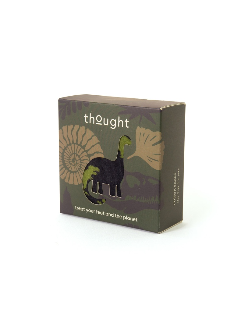 [BTR-W25M-TA740C-Navy Blue-7-11] THOUGHT | Chaussettes - Mens Dino Organic Cotton Gift Box - Navy Blue
