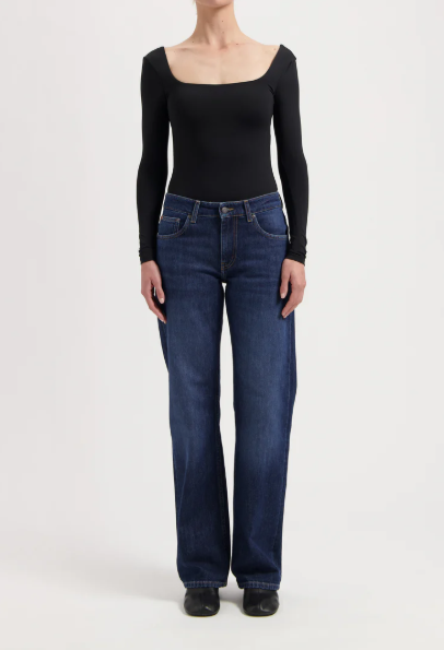 MUD JEANS || Jean Carry Mid Straight – Faded Vintage – Femme