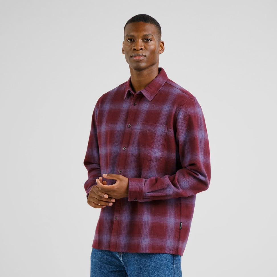 DEDICATED | Chemise Rute Flannel Shadow Check - Fig Red