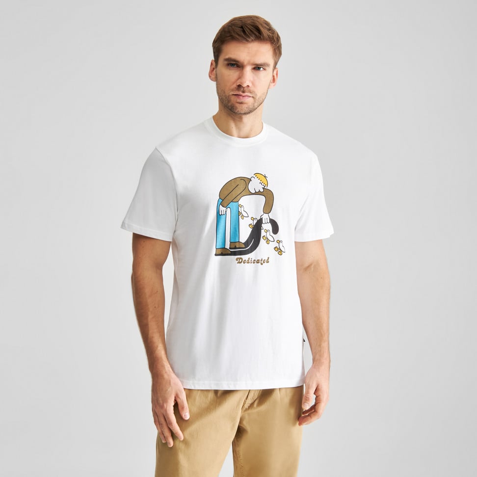 DEDICATED | T-shirt Stockholm Duck Friend - White