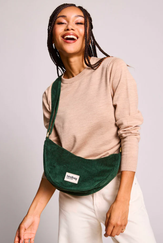 [HIN-ANDRE_VEL_SAPIN] HindBag | Sac banane Demi Lune - Andrea Velours Sapin 