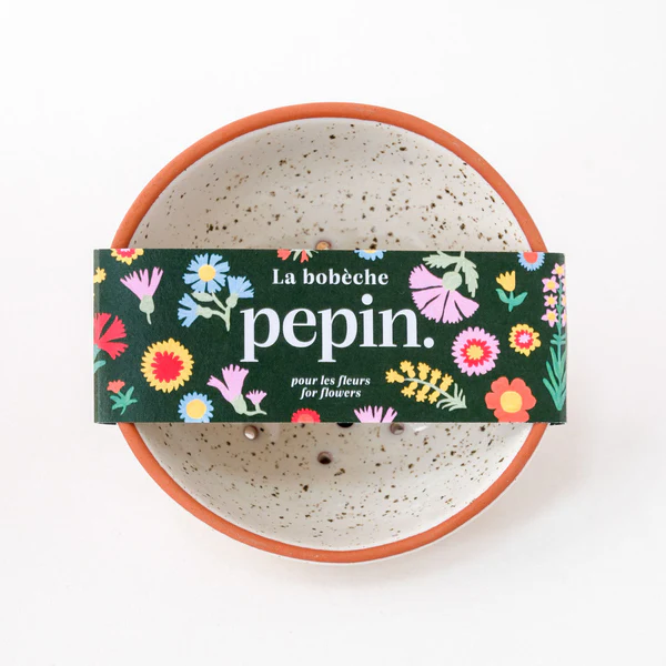 [PEP-ACC-BOBF-RDWH] PEPIN || Bobèche Fleurs – Blanc grainé
