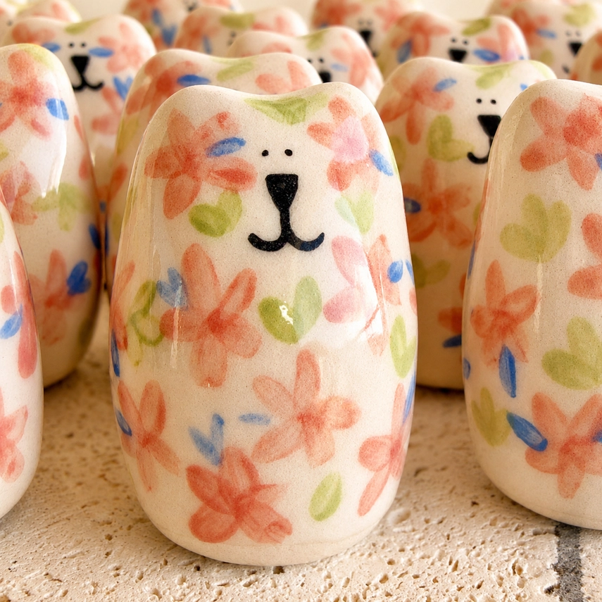 [PIC-Ours] PICURU CERAMICAS || Figurine en céramique – Amulette Petit Ours protecteur de votre jardin intérieur